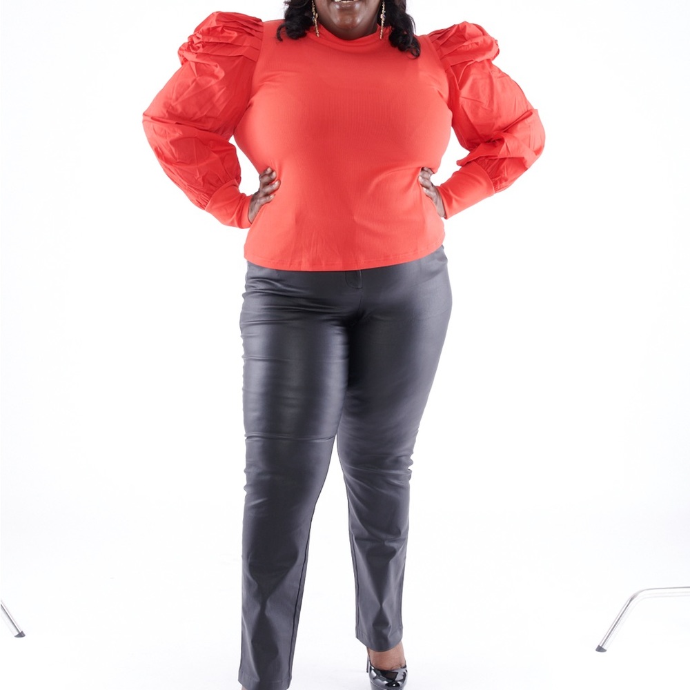 Red Poplin top